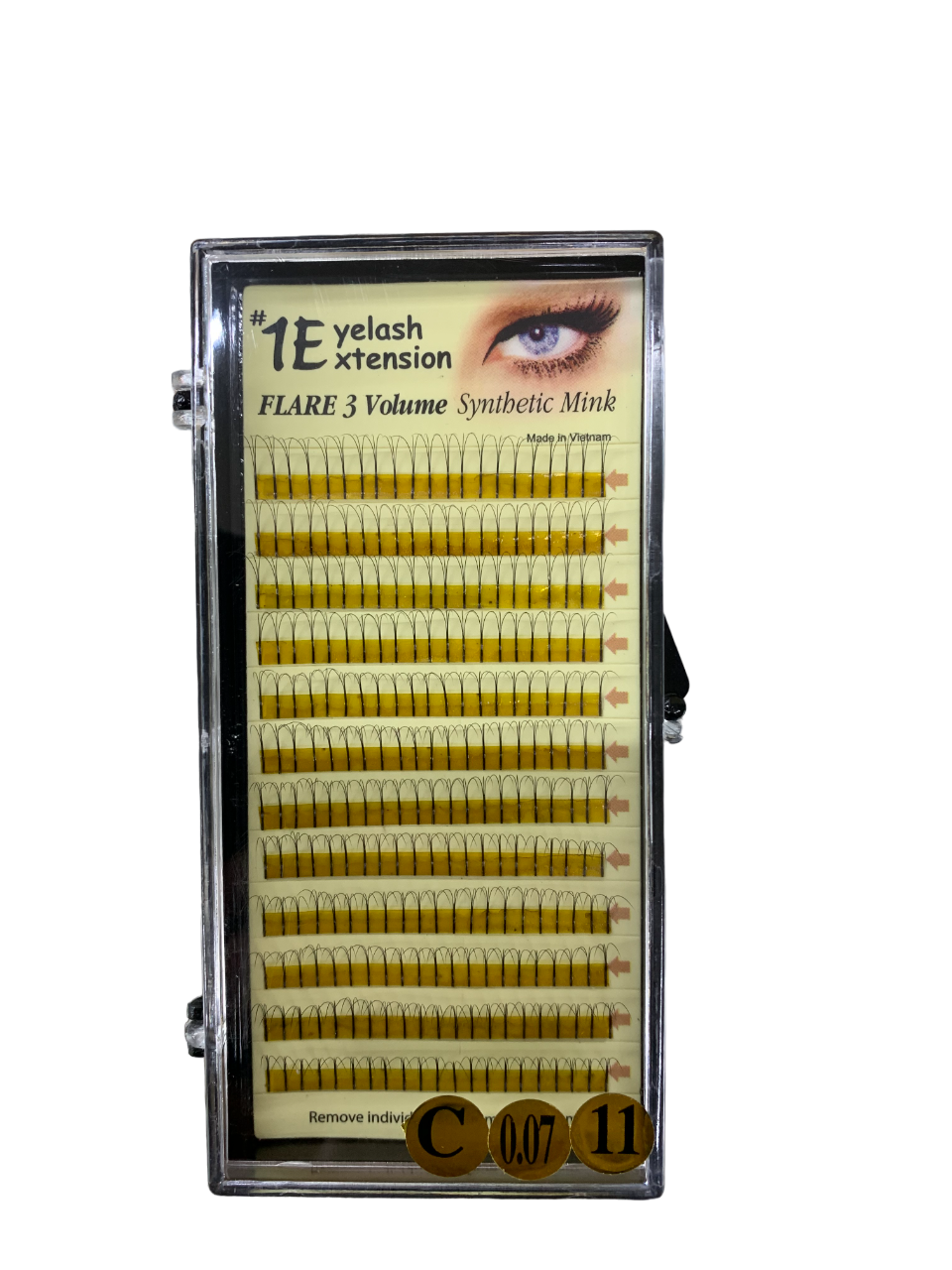 1E Eyelash Extension Flare 3 Volume Synthetic Mink C-0.07-11